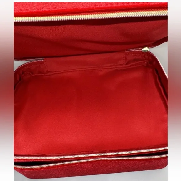 2024 Estee Lauder Red Velvet Holiday Beauty Box CASE ONLY Bow Handle 11"x8" - Picture 6 of 6